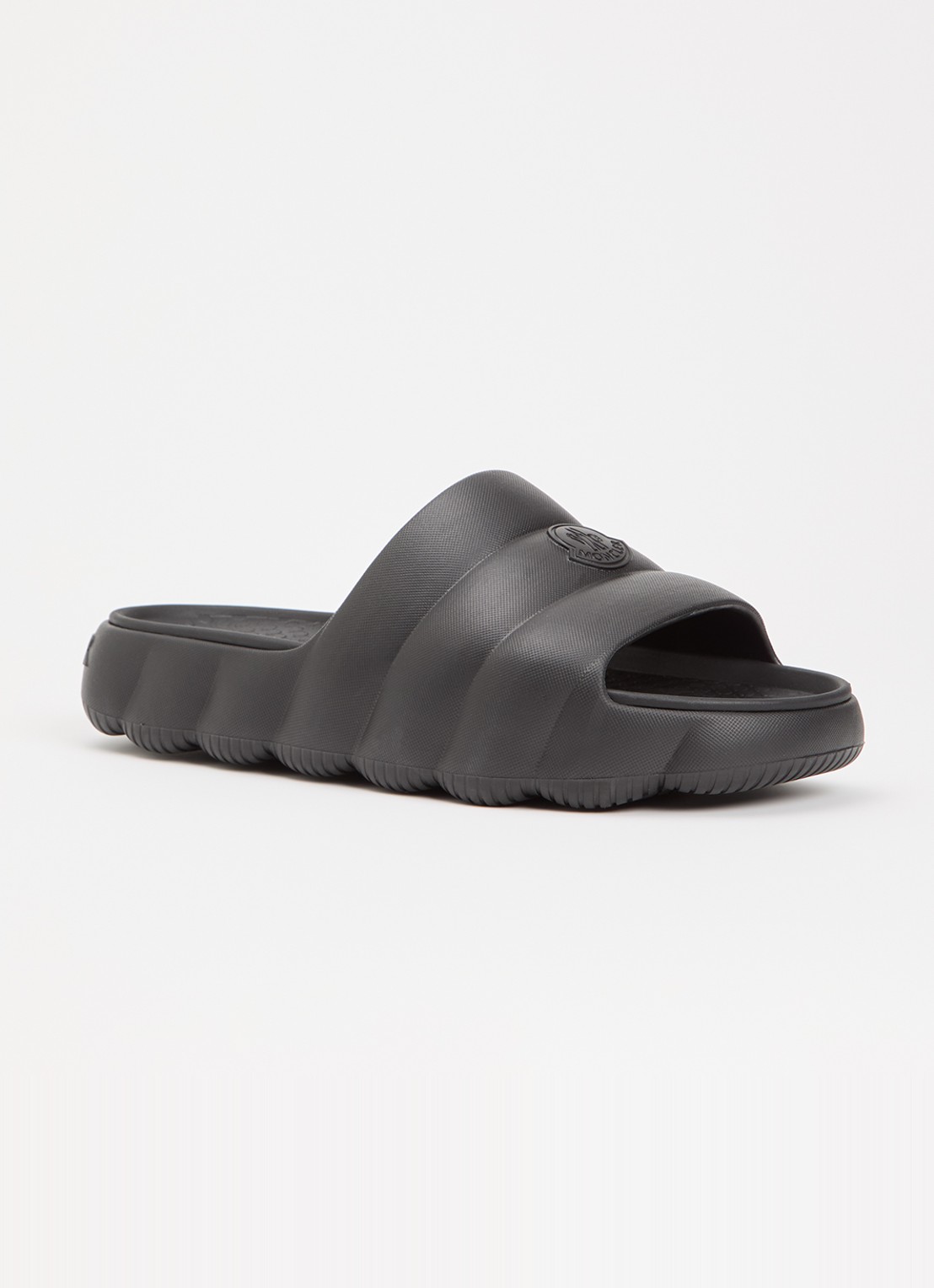 Moncler Lilo slipper met logo - voorkant 2 zwart