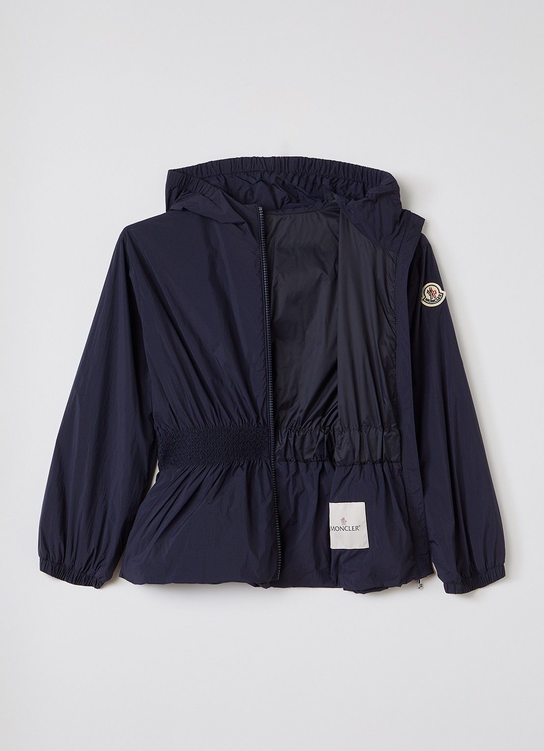 Moncler Liriope windjack met logo  - voorkant 3 donkerblauw