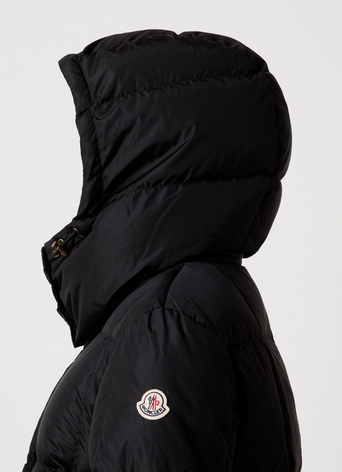 Moncler Litte puffer jas met donsvulling en afneembare capuchon - detail 5 zwart
