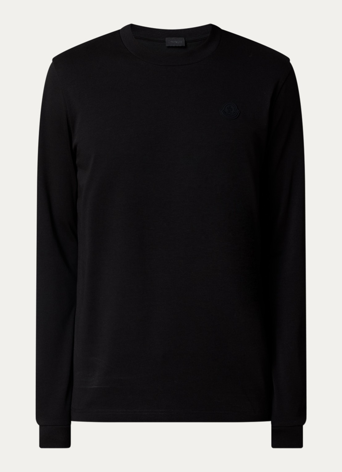 Moncler Longsleeve met logo- en backprint  - voorkant 2 zwart