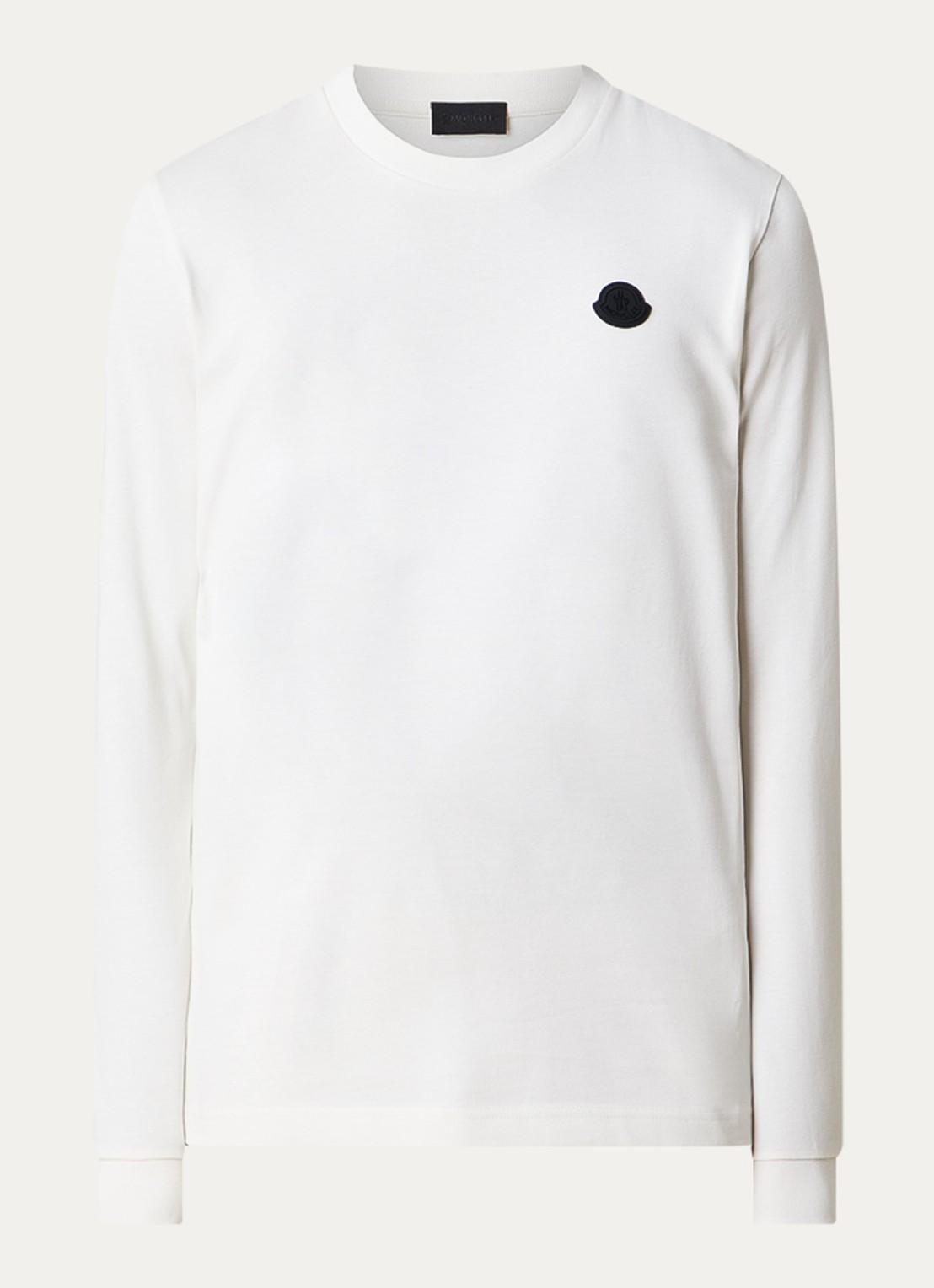 Moncler Longsleeve met logo- en backprint  - voorkant 3 gebroken wit