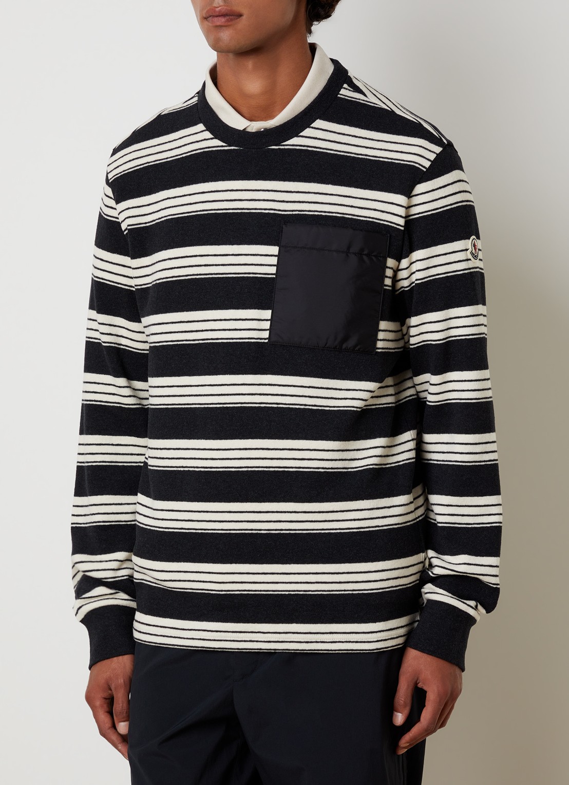 Moncler Longsleeve met streepprint - detail 2 zwart