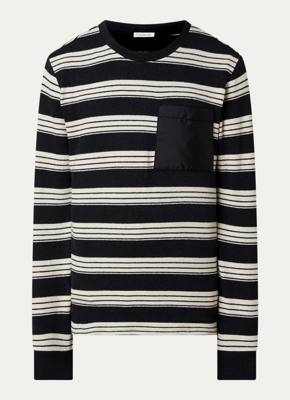 Moncler Longsleeve met streepprint - voorkant 4 zwart