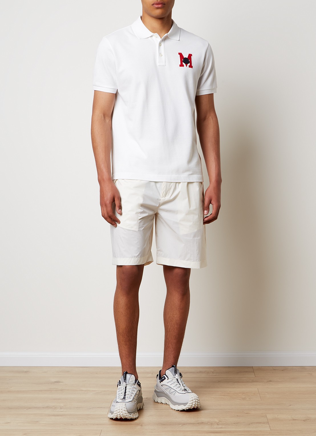Moncler Loose fit korte broek met steekzakken - voorkant 3 creme