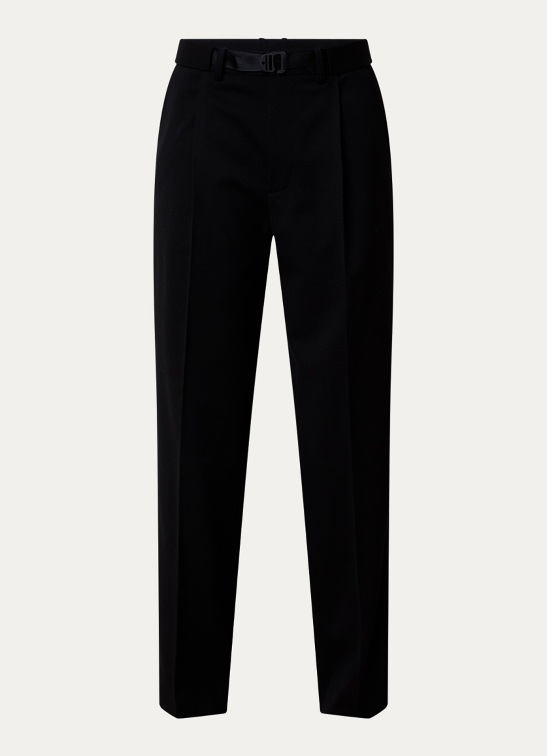 Moncler Loose fit pantalon in wolblend - voorkant 2 zwart