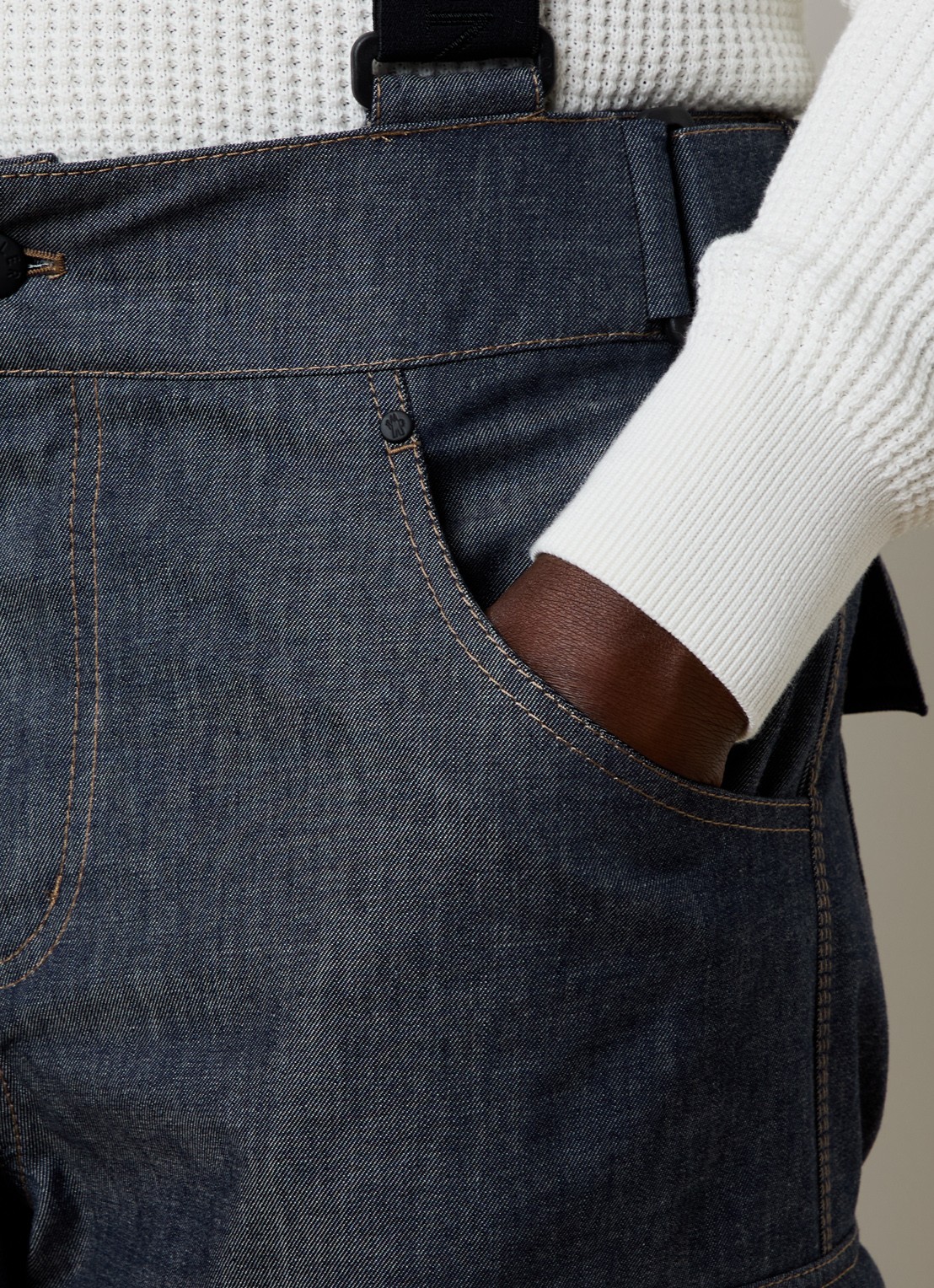 Moncler Loose fit skibroek met klepzakken - detail 7 indigo