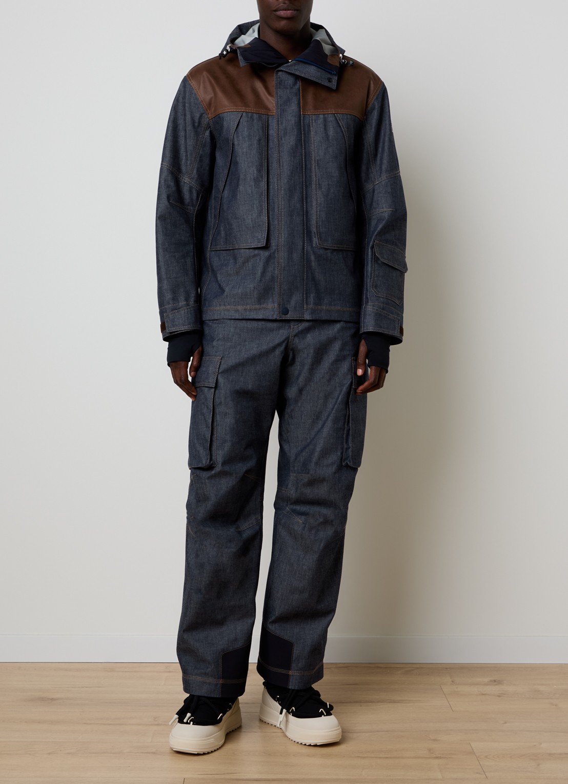 Moncler Loose fit skibroek met klepzakken - voorkant 3 indigo
