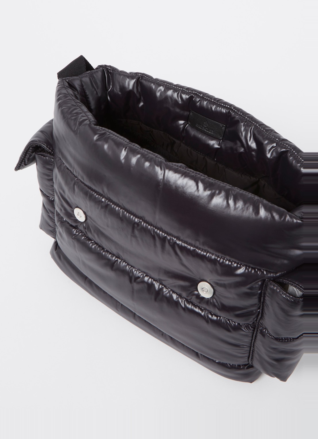 Moncler Luiertas met glanzende finish en verschoningsmat - detail 3 zwart