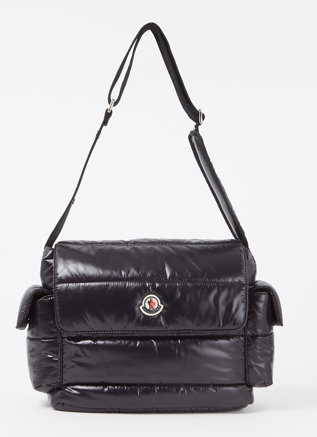 Moncler Luiertas met glanzende finish en verschoningsmat - voorkant zwart