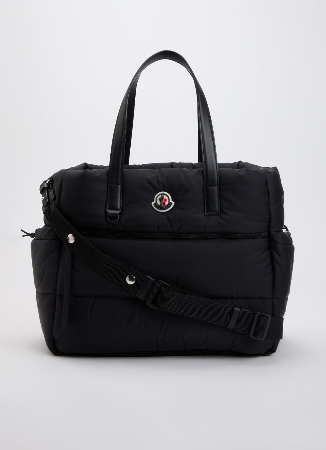 Moncler Luiertas met leren details en logo - voorkant zwart