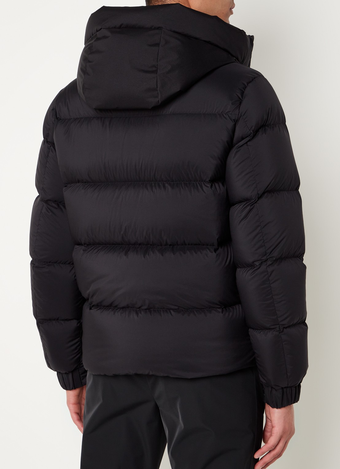 Moncler Madeira puffer jack met donsvulling en logo - achterkant 3 zwart