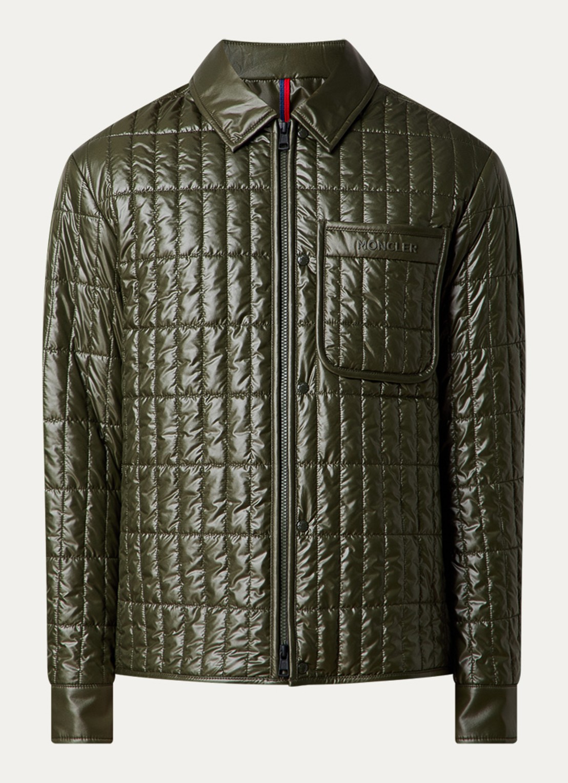 Moncler Madiere quilted jack met ritszakken - voorkant 4 bronsgroen