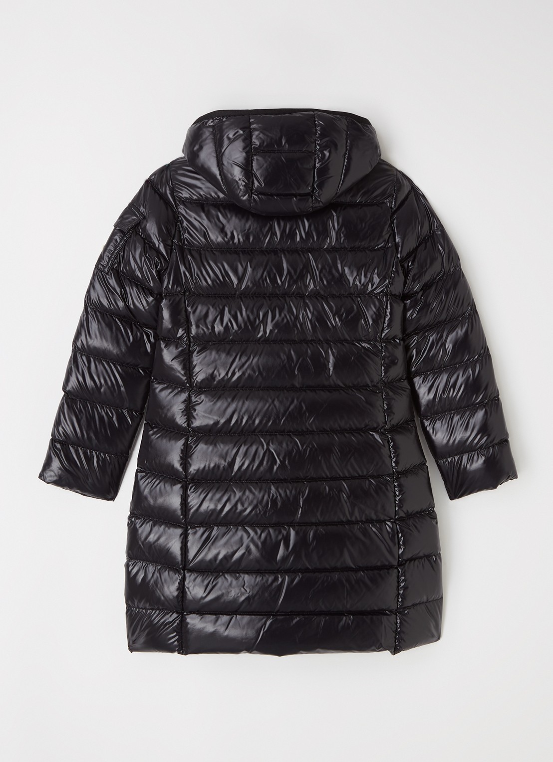Moncler Maglia gewatteerde jas met donsvulling en afneembaar capuchon - achterkant zwart