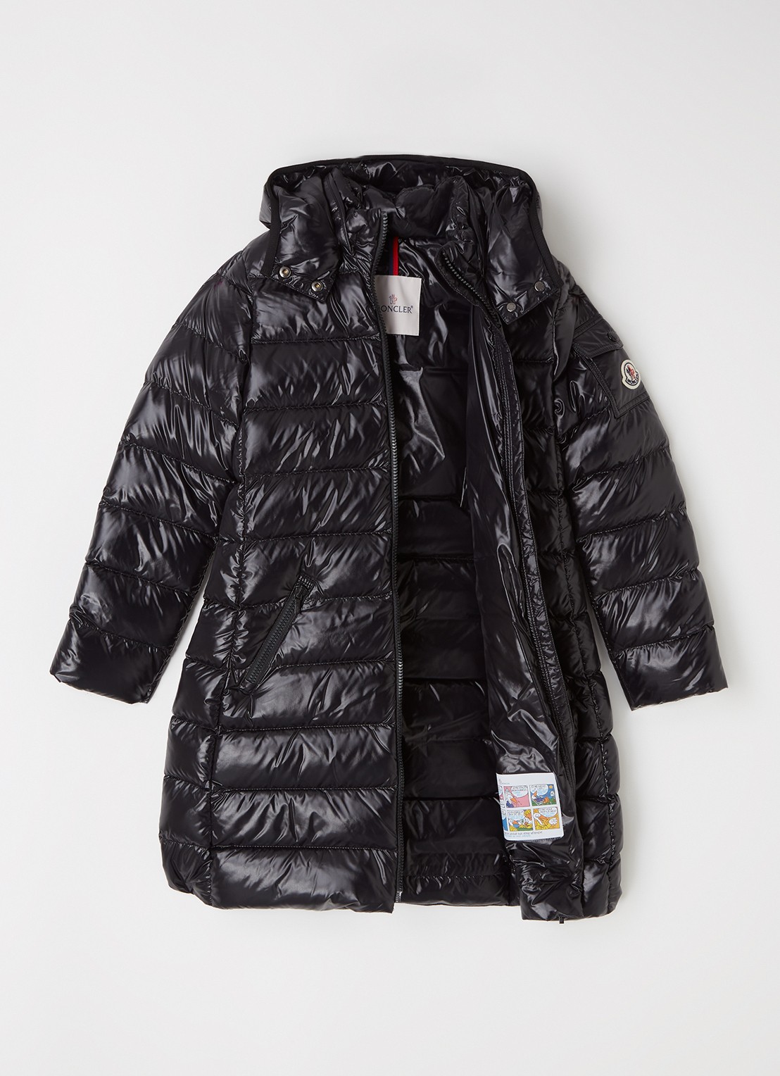 Moncler Maglia gewatteerde jas met donsvulling en afneembaar capuchon - voorkant 3 zwart