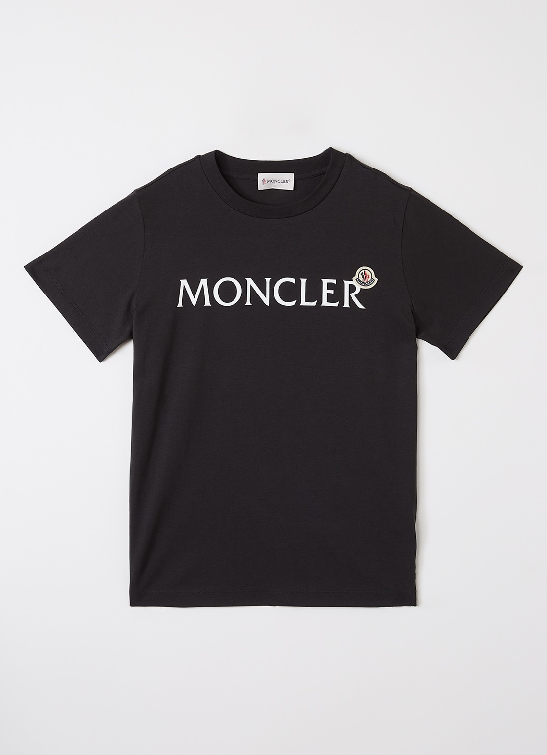 Moncler Maglia T-shirt met logoprint - voorkant zwart