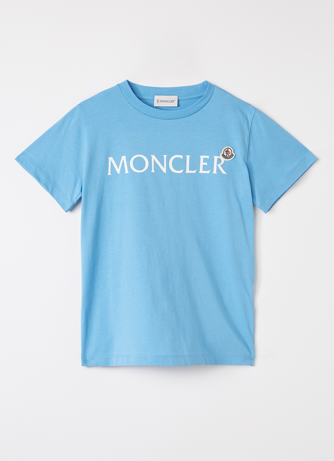 Moncler Maglia T-shirt met logoprint - voorkant donkerblauw