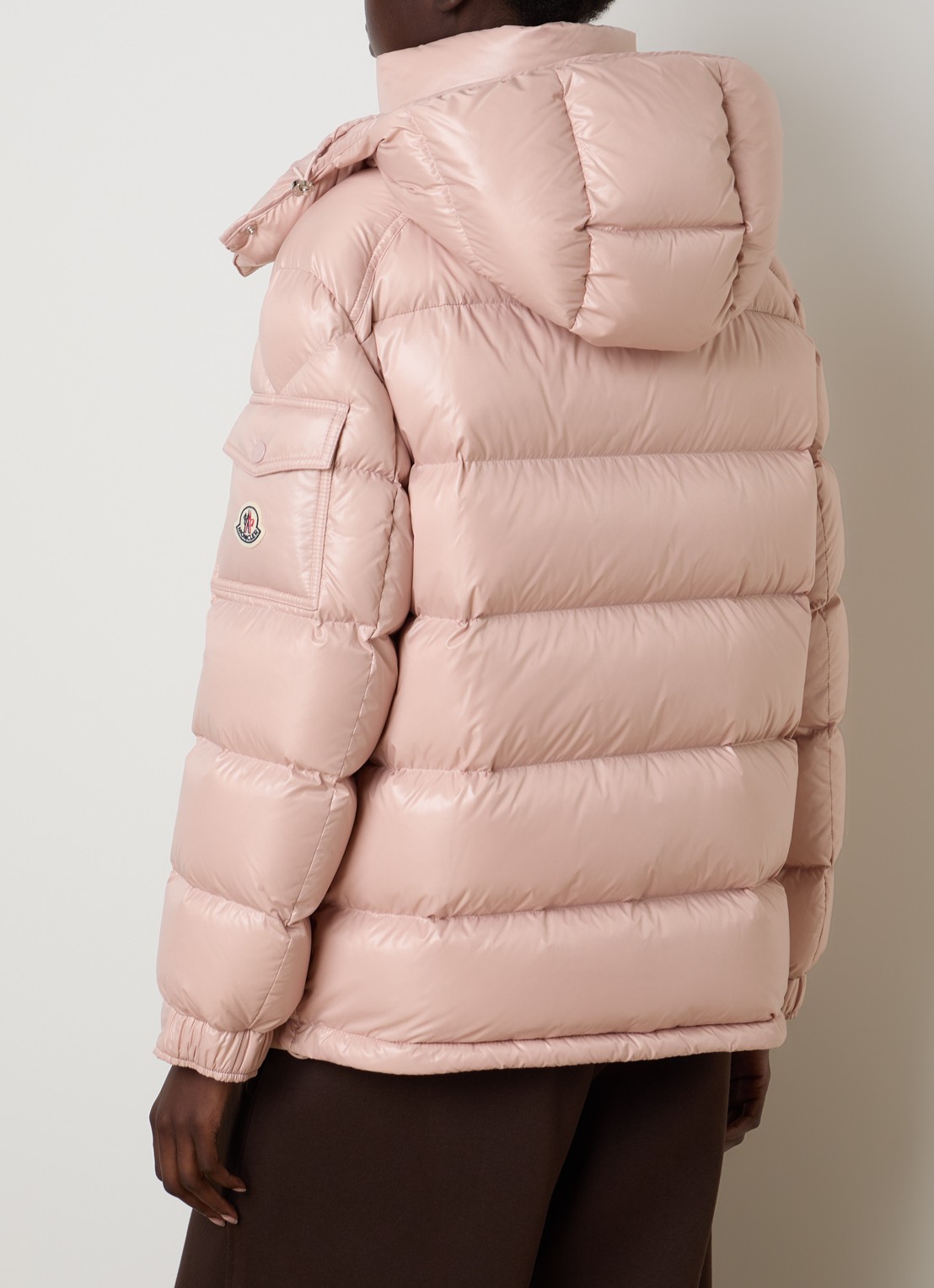 Moncler Maire puffer jack met donsvulling en afneembare capuchon - achterkant 6 lichtroze