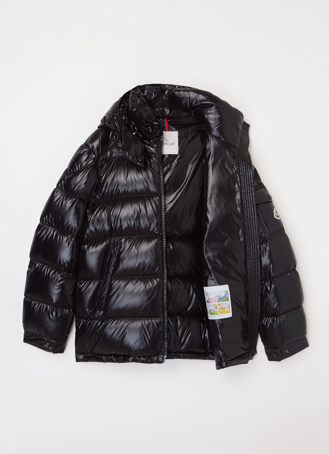 Moncler Maire puffer jack met donsvulling - voorkant 2 zwart