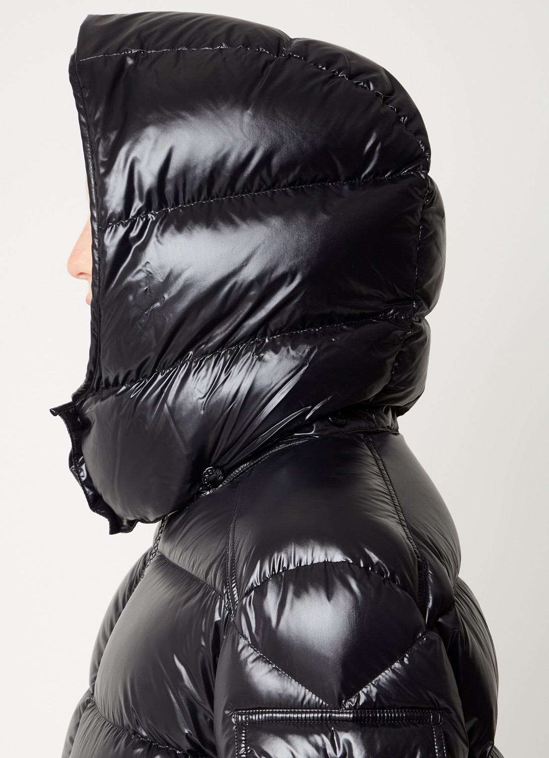 Moncler Maire puffer jas met donsvulling en afneembare capuchon - detail 6 zwart