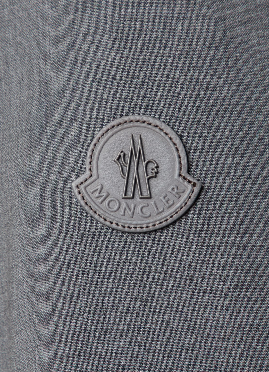 Moncler Malavat jack van scheerwol met ritszakken en logo - detail 4 middengrijs