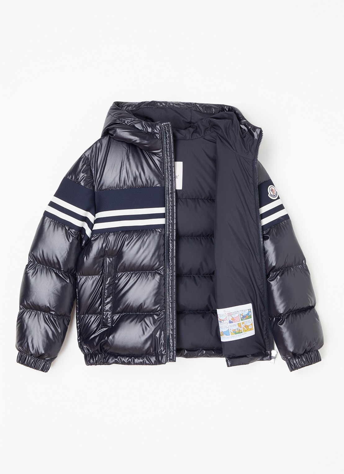 Moncler Mangal puffer jack met donsvulling en capuchon - voorkant 3 donkerblauw