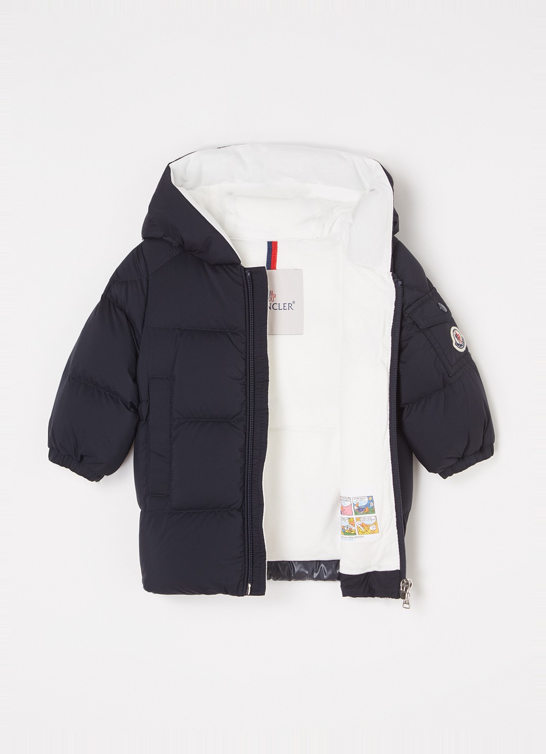 Moncler Marat gewatteerde jas met donsvulling en capuchon - voorkant 2 donkerblauw