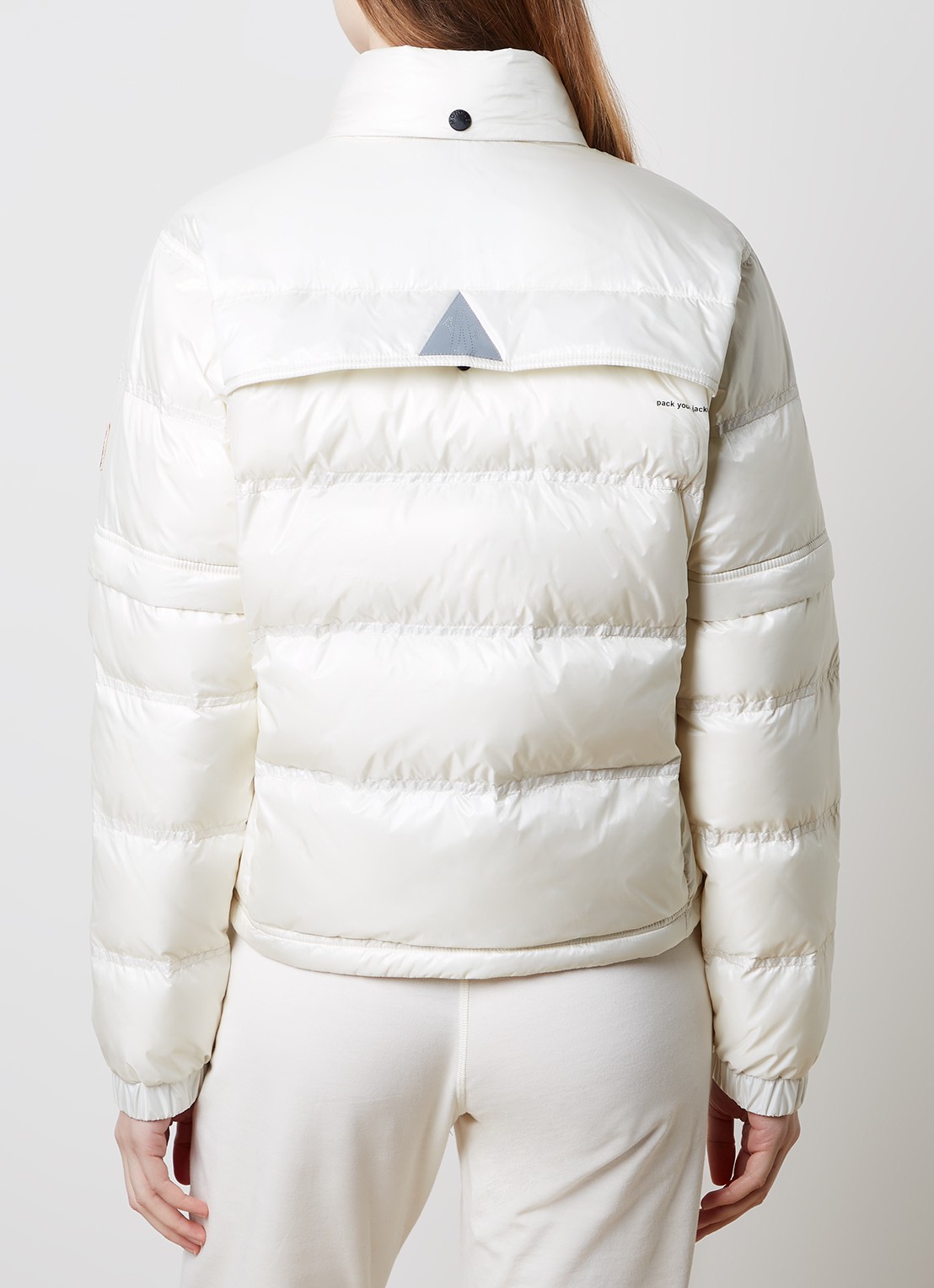 Moncler Mauduit puffer jack met donsvulling en capuchon - achterkant 2 creme