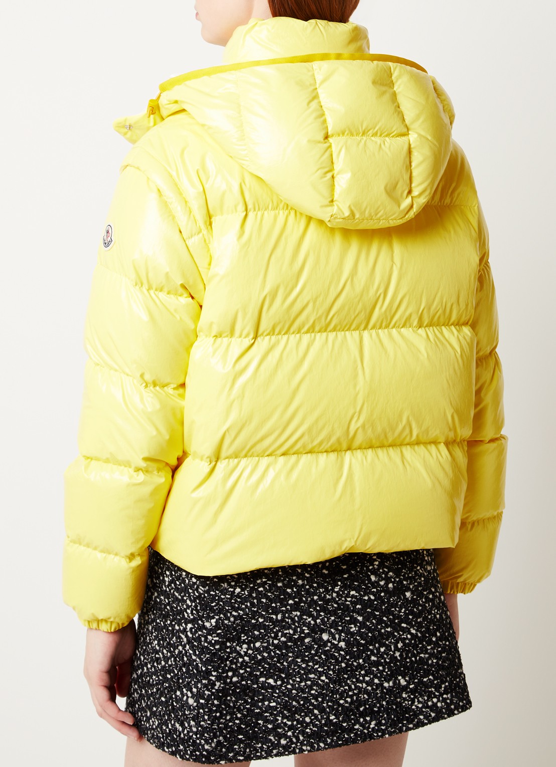 Moncler Mauleon puffer jack met donsvulling en afneembare mouwen - achterkant 6 citroengeel