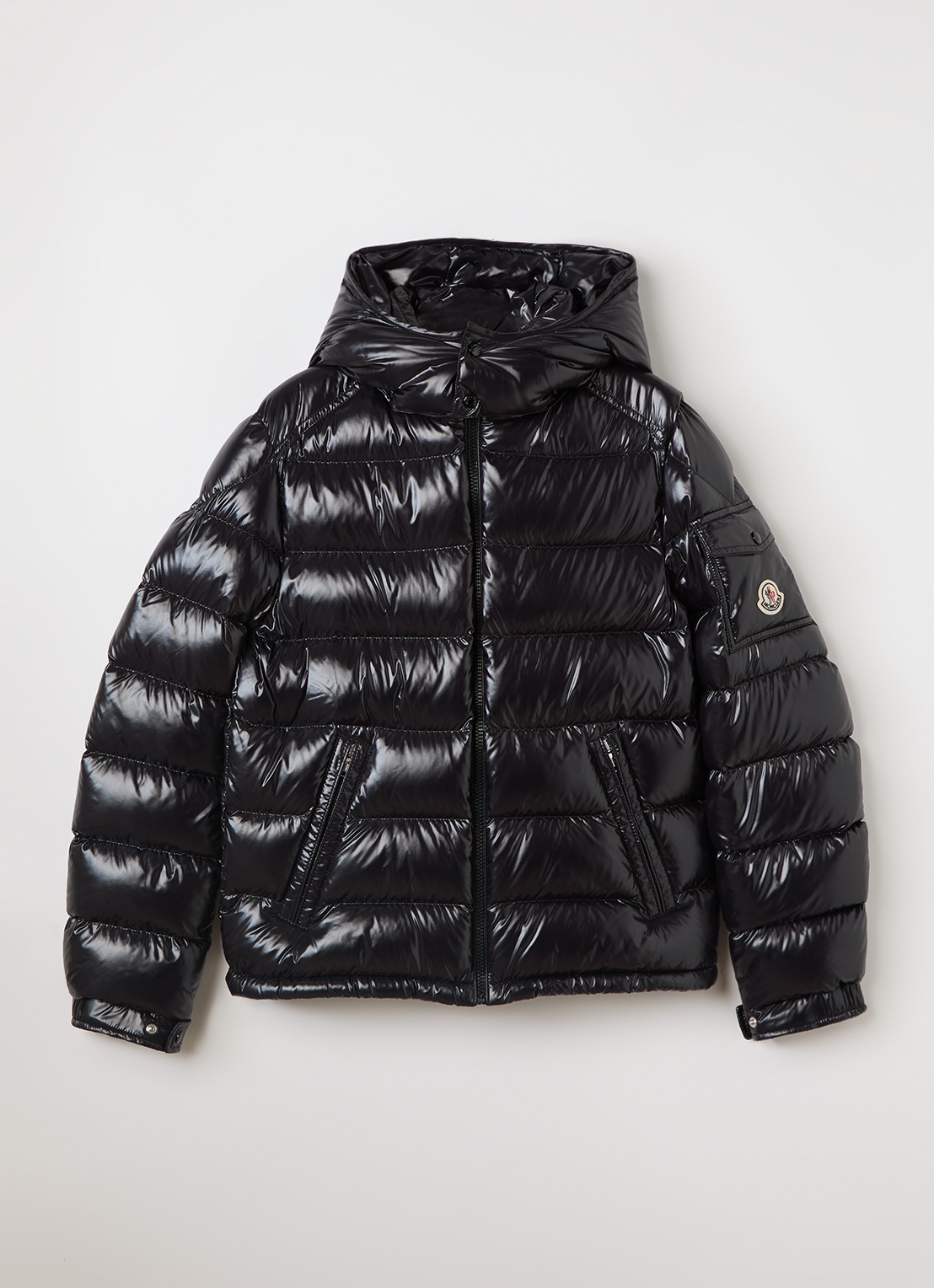 Moncler Maya puffer jack met donsvulling - voorkant 2 zwart