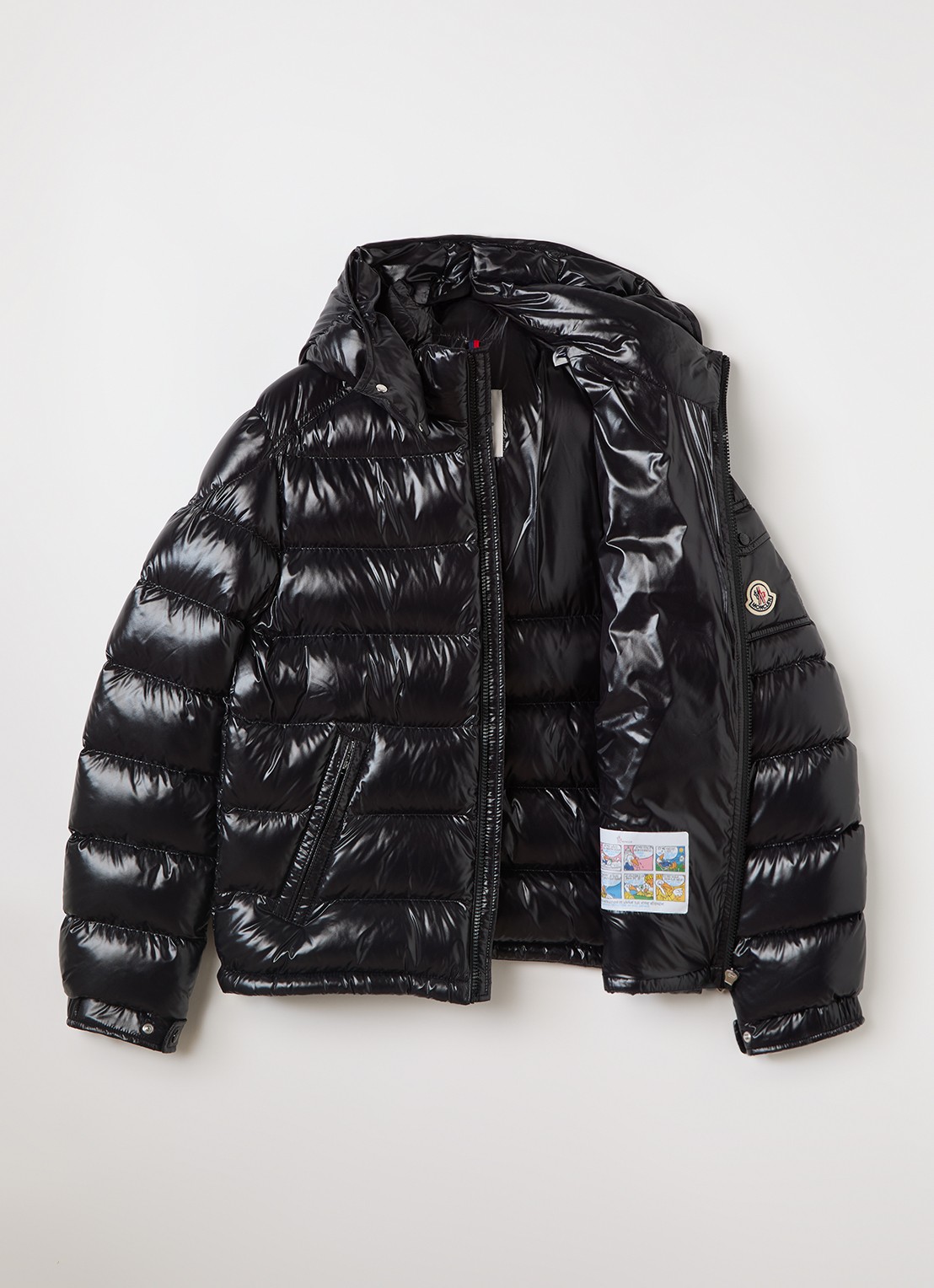 Moncler Maya puffer jack met donsvulling - voorkant 3 zwart