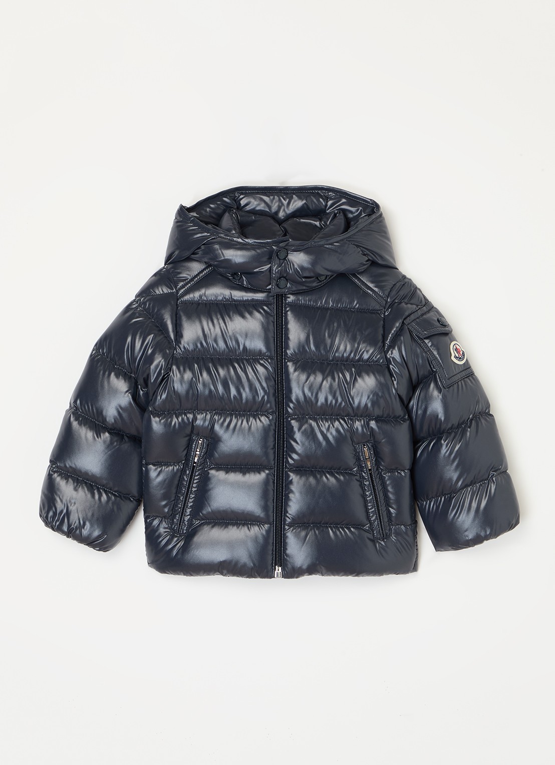 Moncler Maya puffer jack met donsvulling - voorkant antraciet