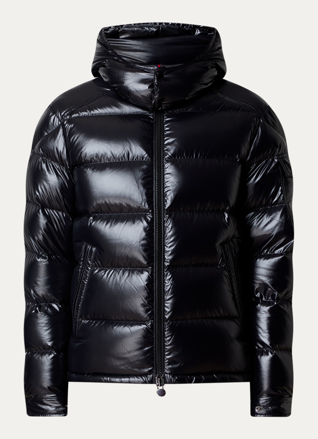 Moncler Maya pufferjas met donsvulling - voorkant zwart