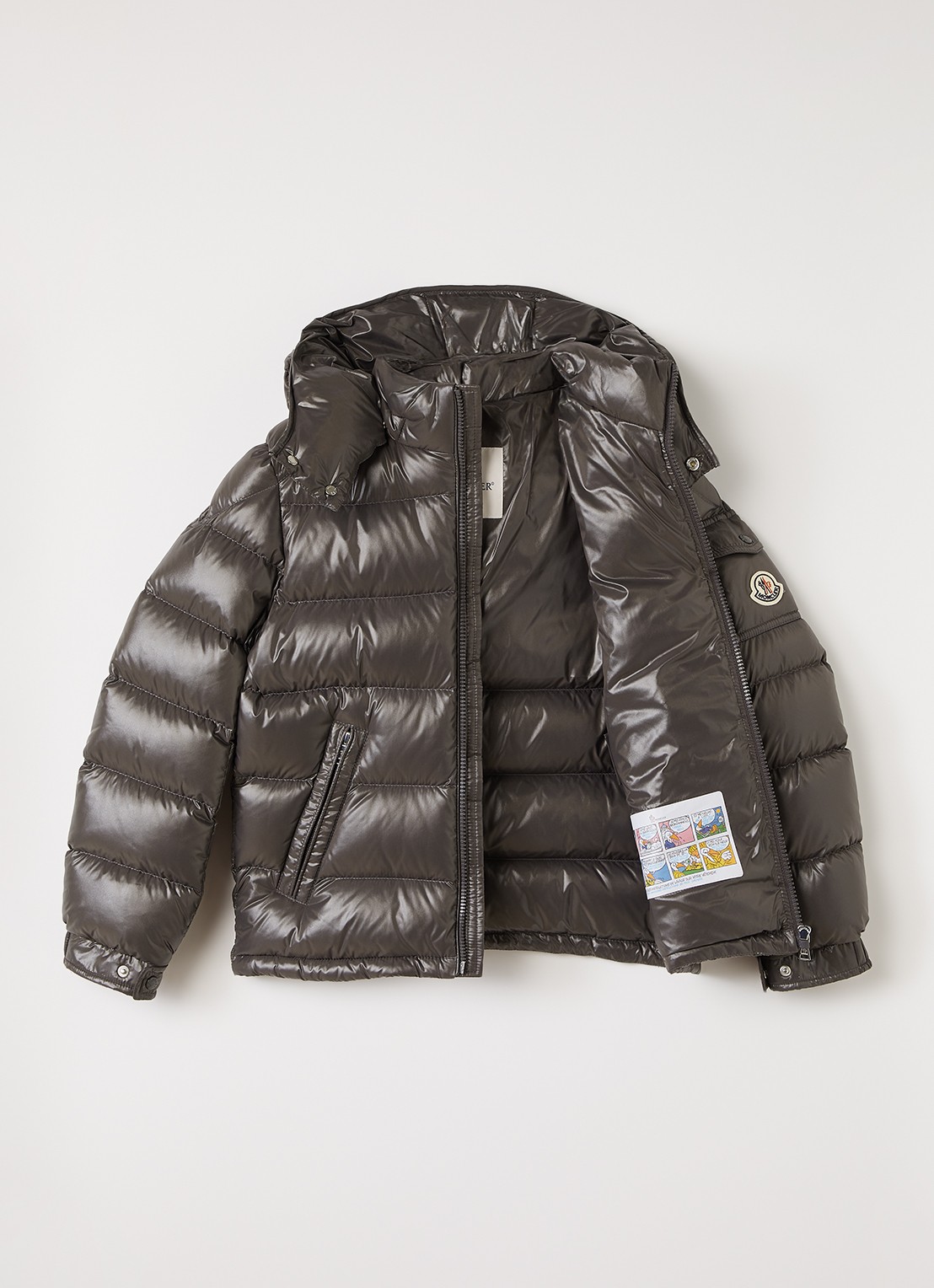 Moncler Maya pufferjas met donsvulling - voorkant 3 grijs