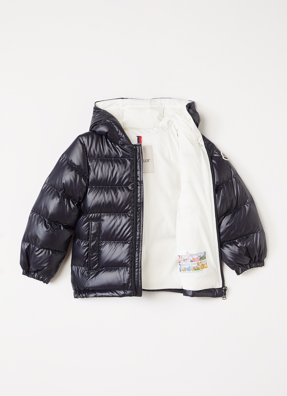 Moncler Mesles pufferjack met donsvulling - voorkant 2 donkerblauw