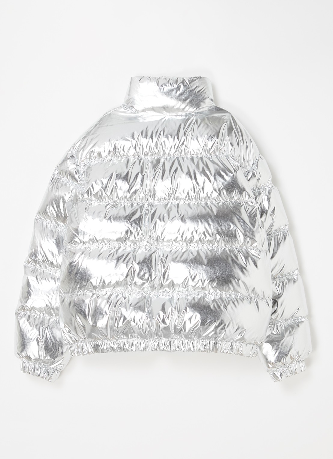 Moncler Meuse gewatteerd jack met donsvulling en metallic finish - achterkant 3 zilver
