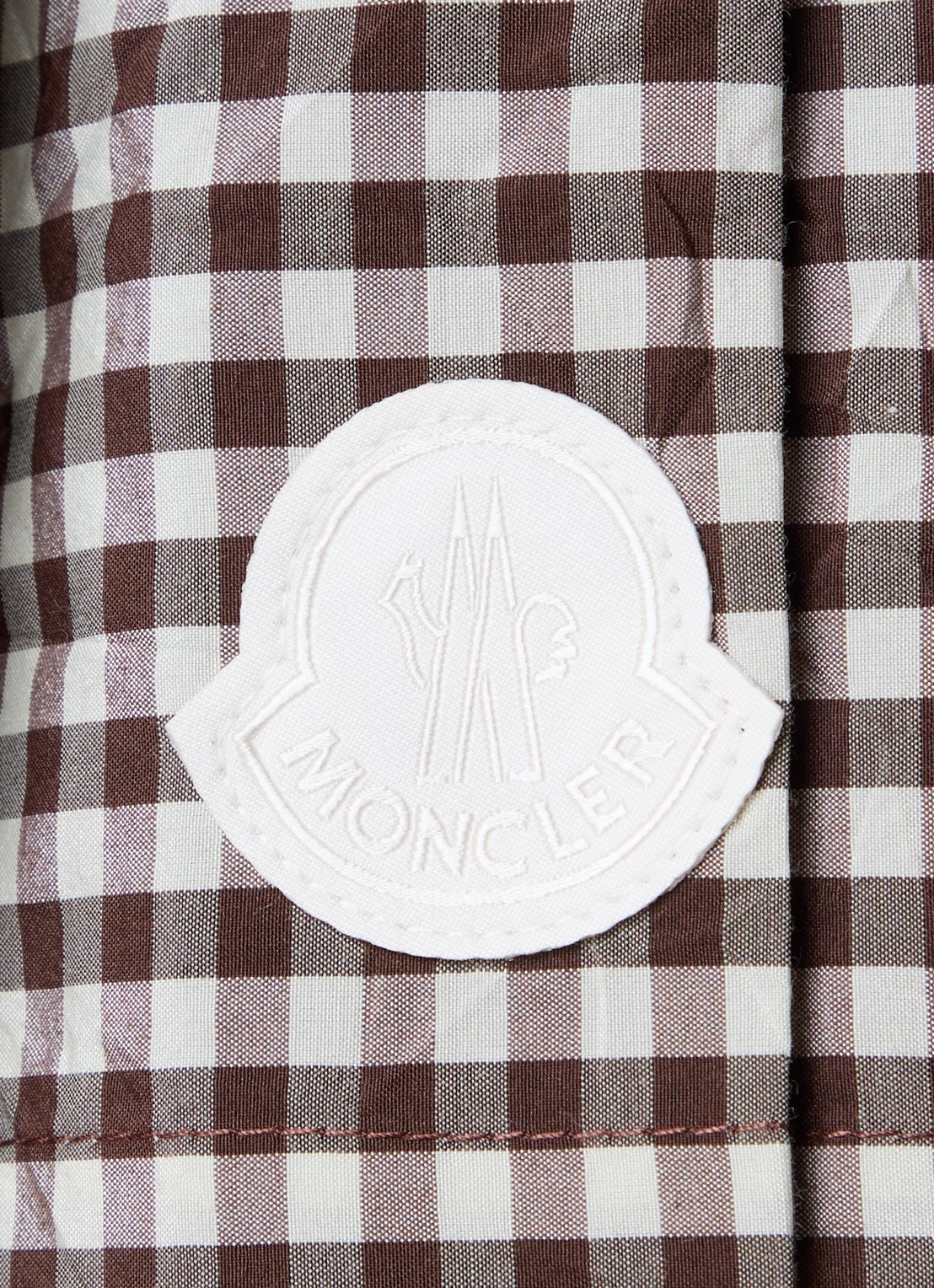 Moncler Mini A-lijn rok met ruitdessin - detail 4 bruin