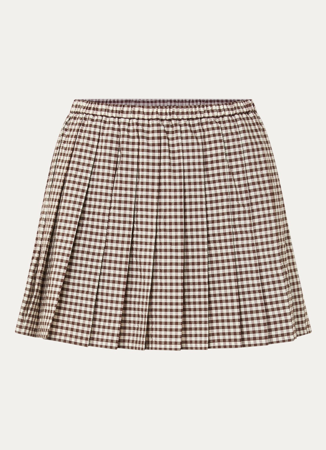 Moncler Mini A-lijn rok met ruitdessin - voorkant bruin