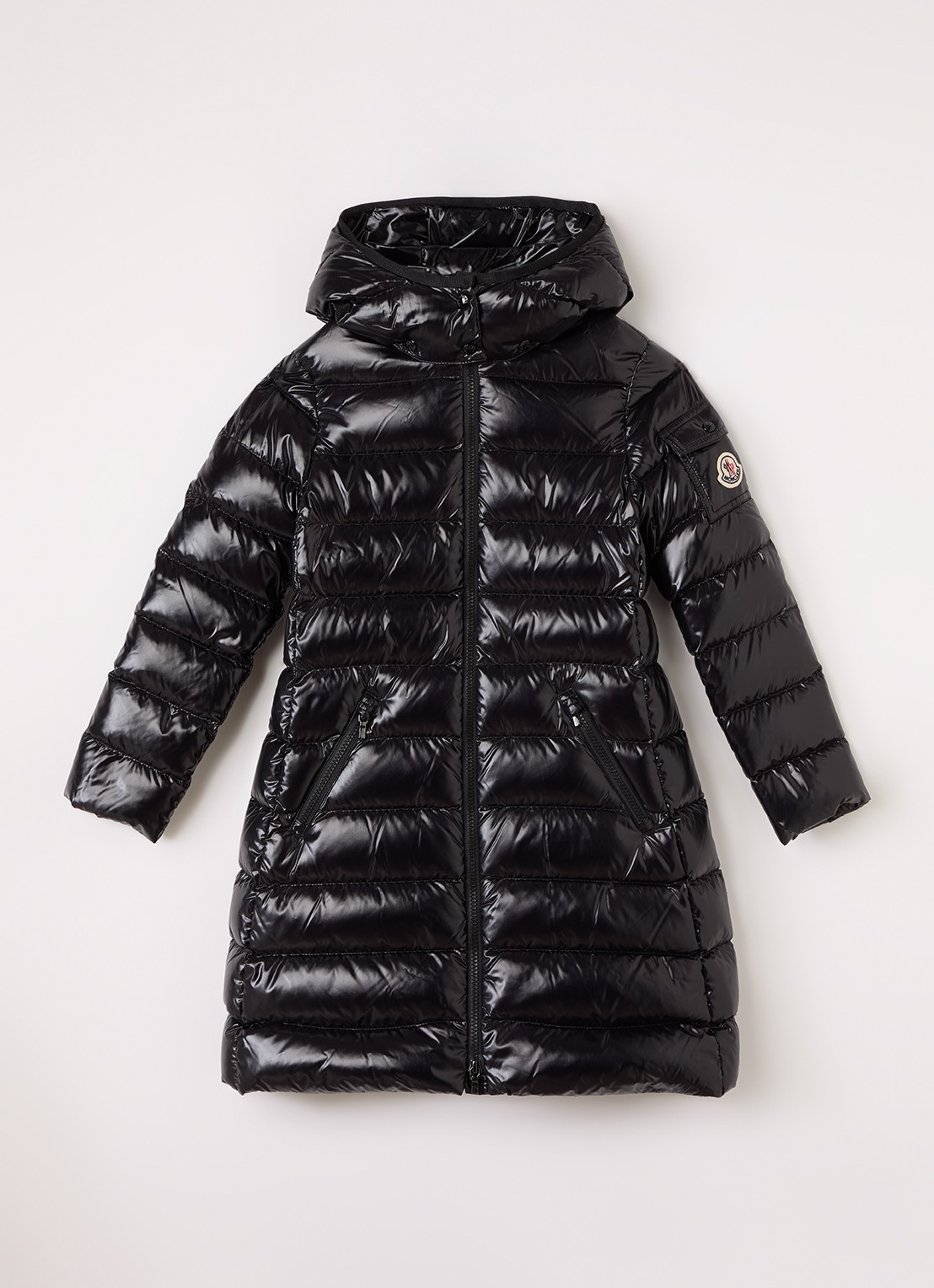 Moncler Moka puffer jack met donsvulling - voorkant 2 zwart