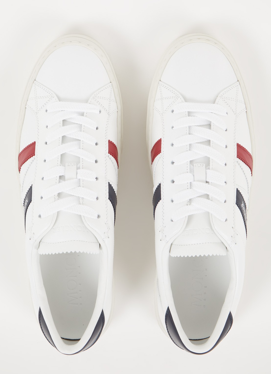 Moncler Monaco sneaker van kalfsleer met logo - detail 5 wit