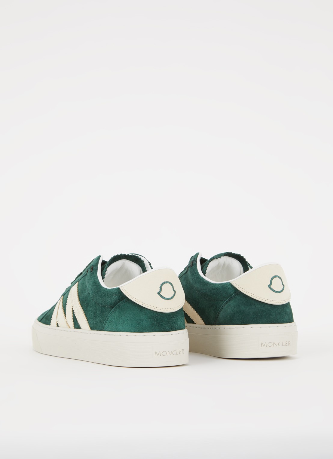 Moncler Monaco2 sneaker van suède en nubuck met logo - achterkant 6 groen