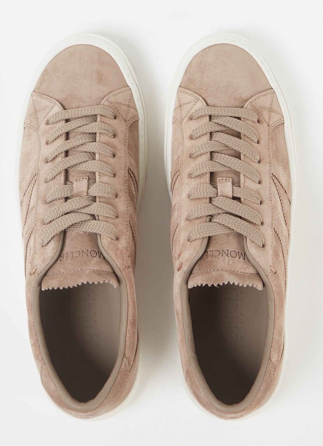Moncler Monaco2 sneaker van suéde - detail 5 lichtbruin