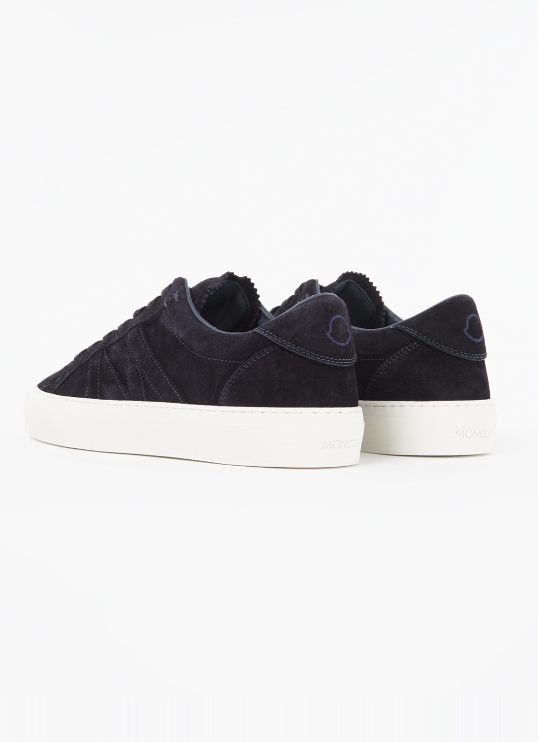 Moncler Monaco2 sneaker van suède - achterkant 3 donkerblauw