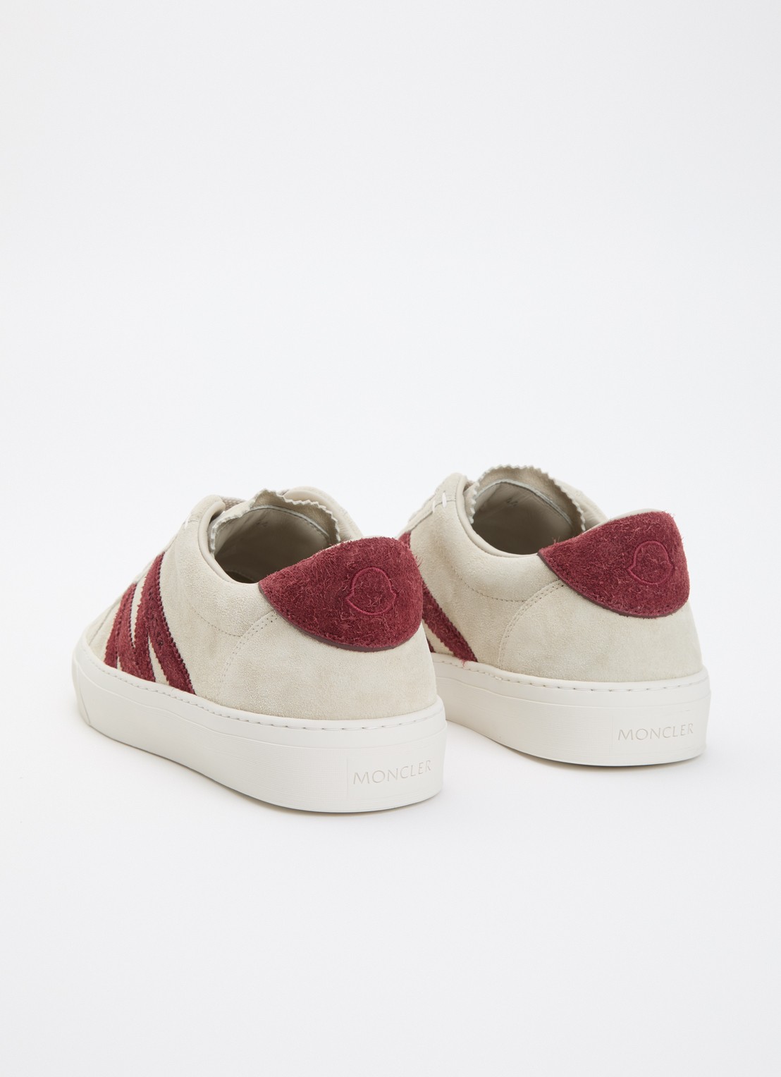 Moncler Monaco2 sneaker van suède - achterkant 3 beige