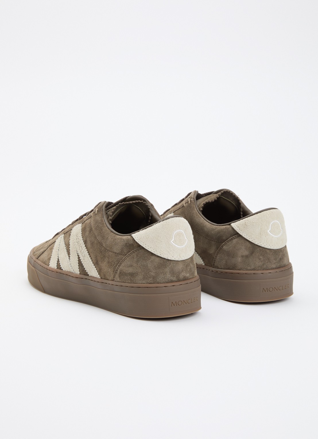 Moncler Monaco2 sneaker van suede - achterkant 7 khaki