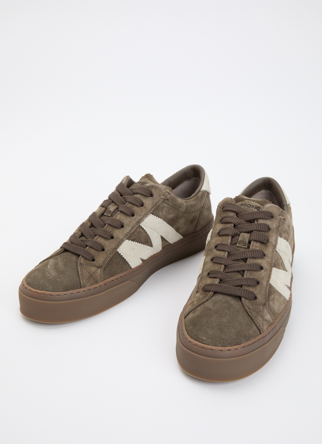 Moncler Monaco2 sneaker van suede - detail 3 khaki