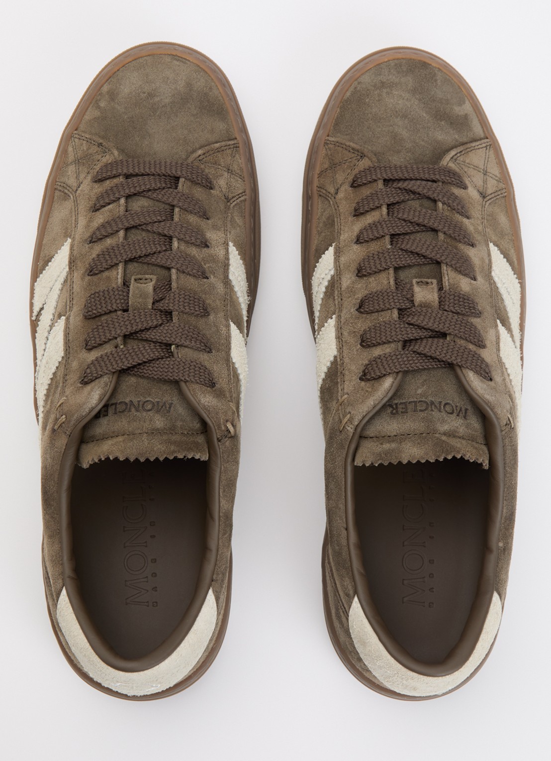 Moncler Monaco2 sneaker van suede - detail 4 khaki