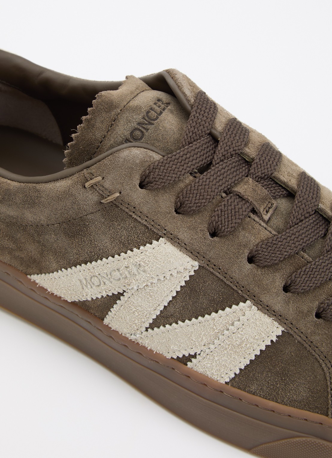 Moncler Monaco2 sneaker van suede - detail 6 khaki