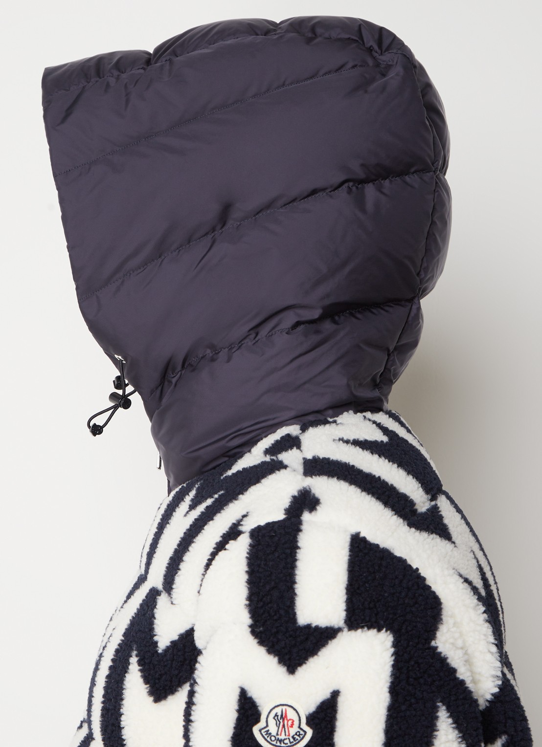 Moncler Mondego reversible puffer jack met donsvulling en ritszakken - detail 6 donkerblauw