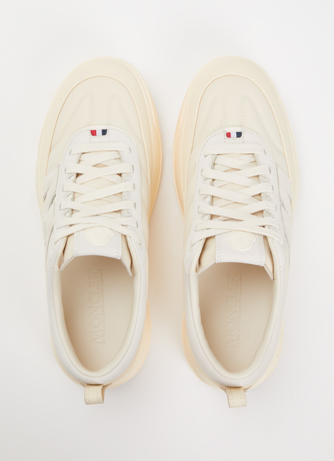 Moncler Monpulse sneaker met suède details - detail 3 gebroken wit