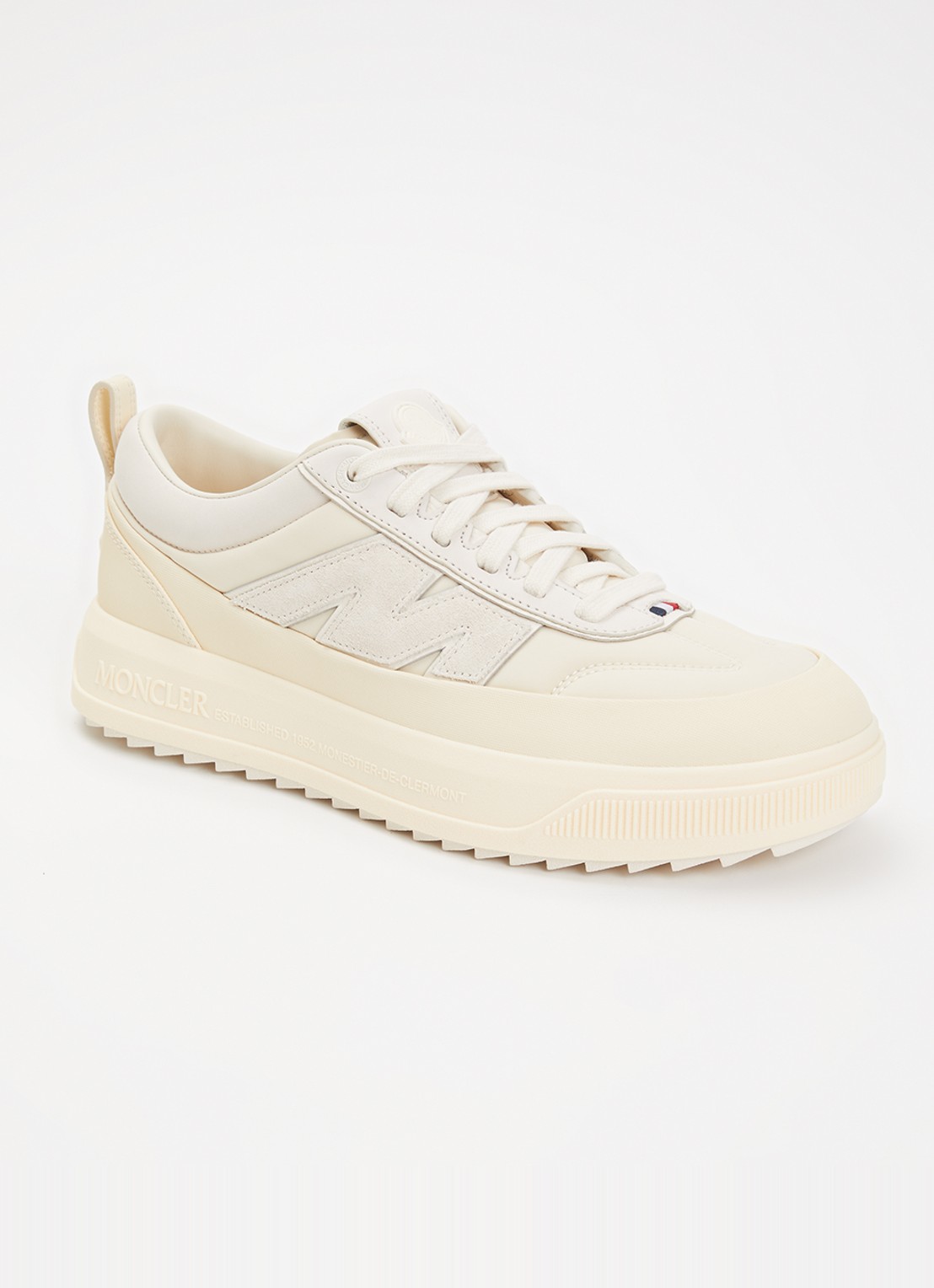 Moncler Monpulse sneaker met suède details - voorkant 6 gebroken wit